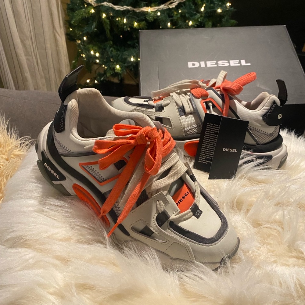 Diesel Sneakers with Vibrant Orange Highlights